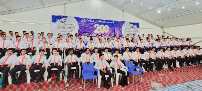 بدعم من العميد طارق صالح.. قعطبة تحتفي في عيد أكتوبر بزفاف 200 عريس وعروس