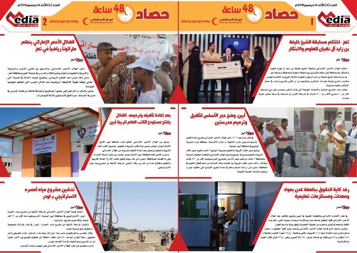 حصاد الـ 48 ساعة من مركز ميديا سنتر... العدد (4) الأحد 16 ديسمبر 2018م .. العدد كامل