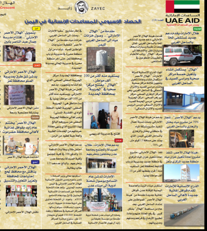 تقرير: عام التسامح إمتدادا لعام الشيخ زايد والإمارات تقدم دعما استثناءيا لـ #اليمن