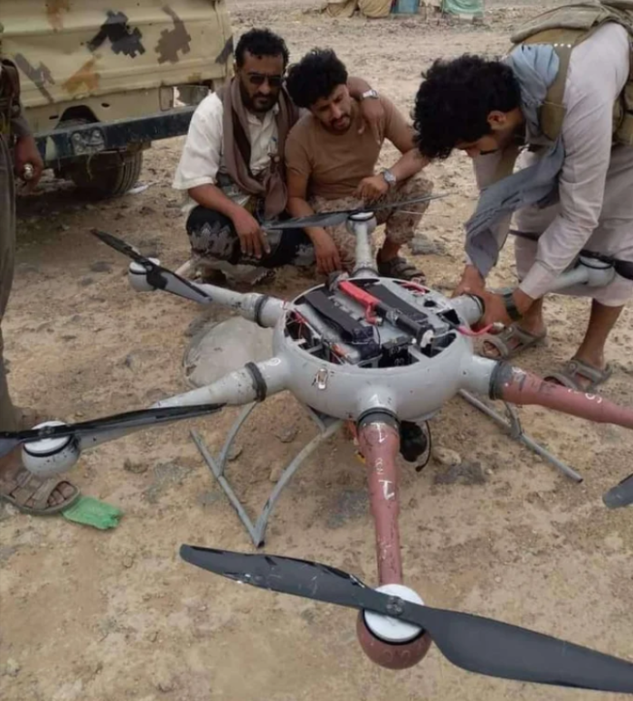 اسقاط مسيرة حوثية استطلاعية فوق جبهة رحبة بمأرب "صورة"